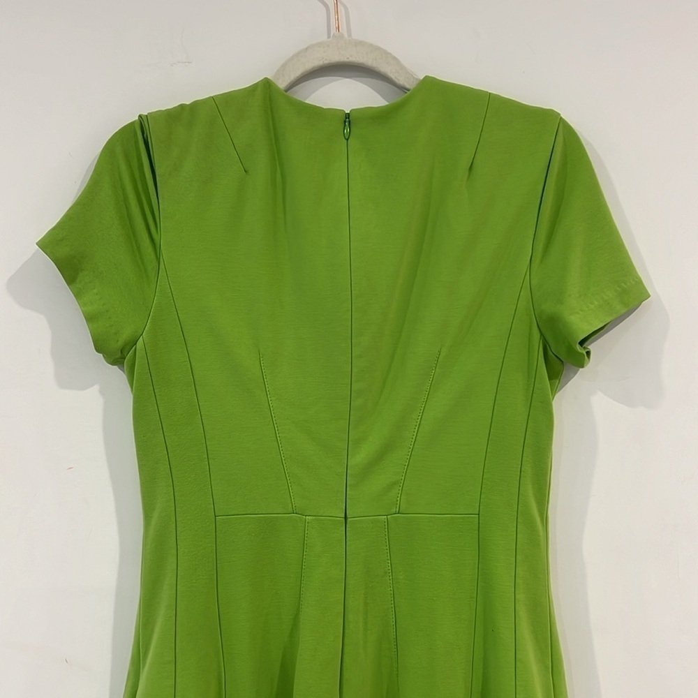 Diane Von Furstenburg Agatha Lime Green Zip front Mini Dress Size 10 - Picture 11 of 16